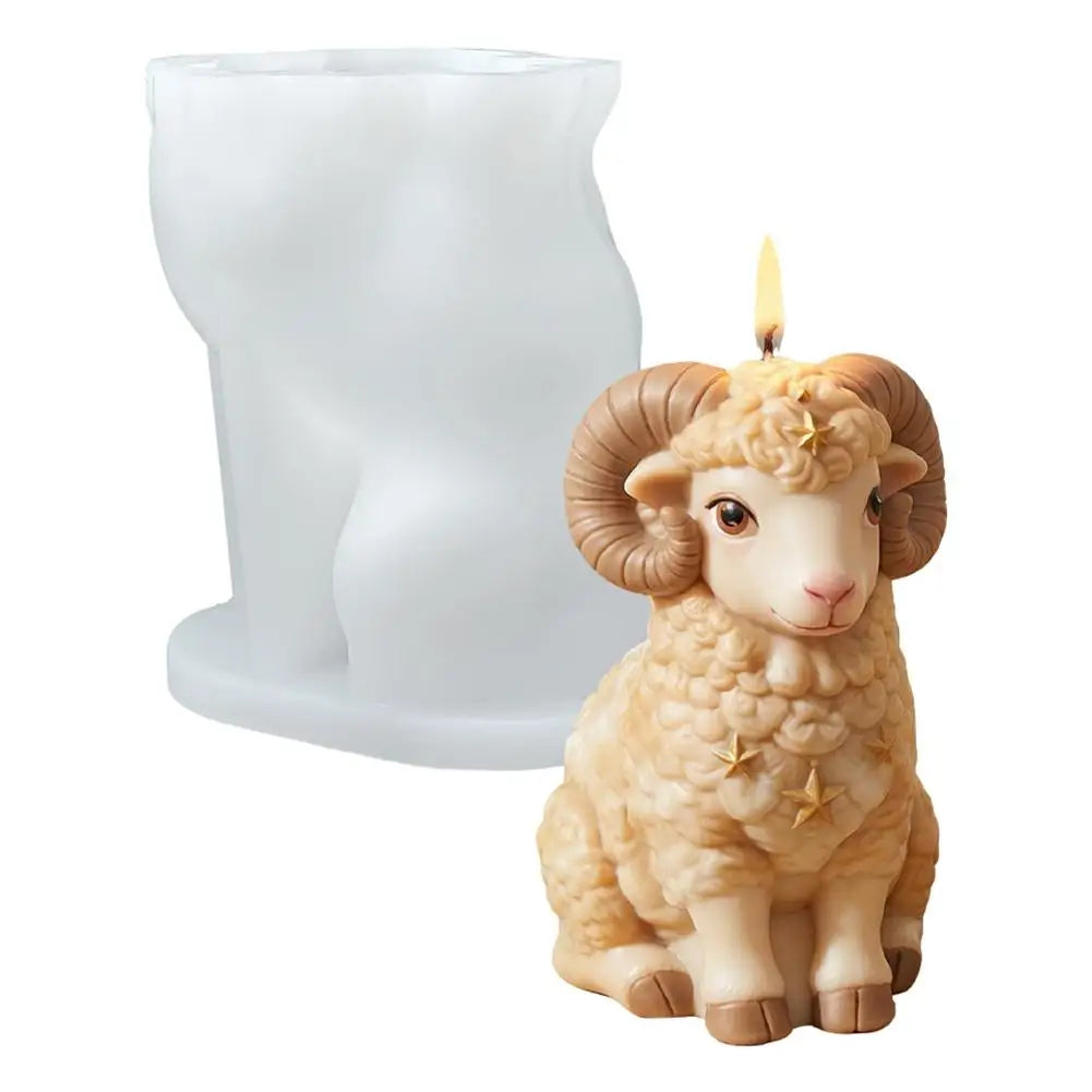 3D Lamb Silicone Mold – Candle, Soap, Resin & Wax DIY Crafting