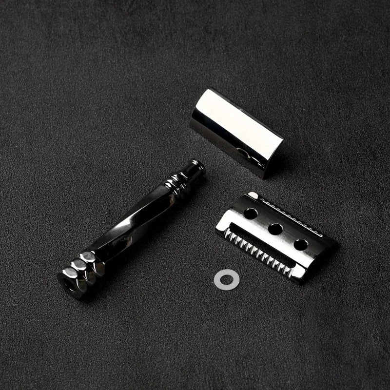 2026 Hot Sale Yaqi Cerberus Stainless Steel Safety Razor 0.65mm Blade Gap Cerberus Stainless Steel Safety Razor 77mm Handle Peaceful Pleasures Health and Wellness