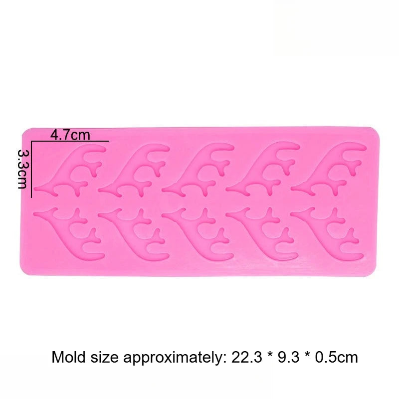 Christmas Themed Reindeer Antlers Silicone Mold Cake Decoration Chocolate Mold Peaceful Pleasures Health and Wellness Pink