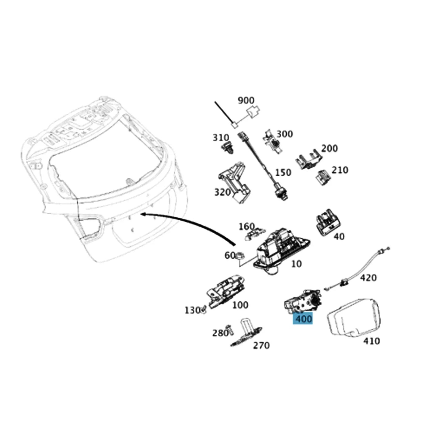 A2047500060 Rear Tailgate Bootlid Lock Actuator Sturdy Scratch