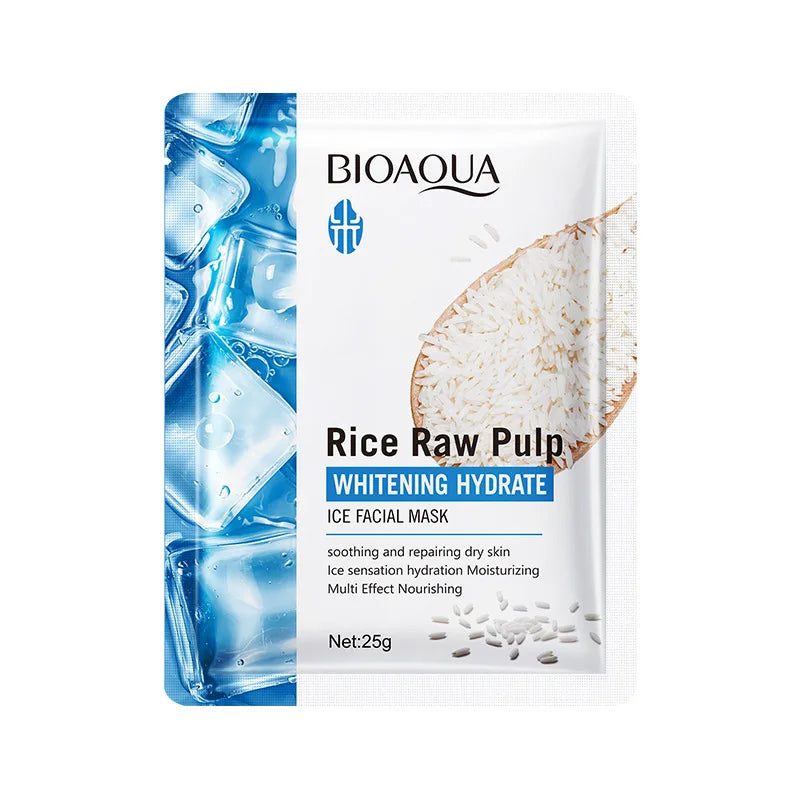BIOAQUA Rice Raw Pulp Face Mask Hydrating Brightening 5pcs
