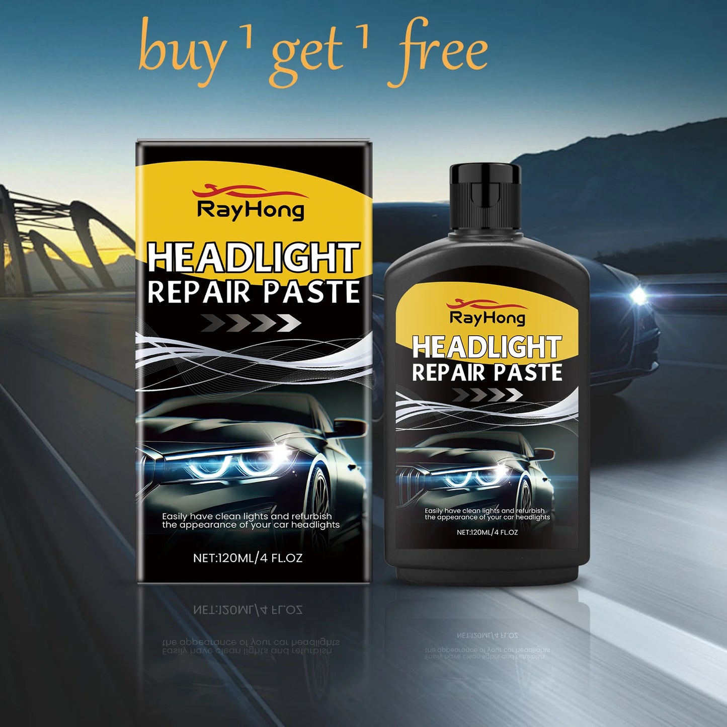RayHong Car Headlight Restoration Polish & Deoxidizer 120ml