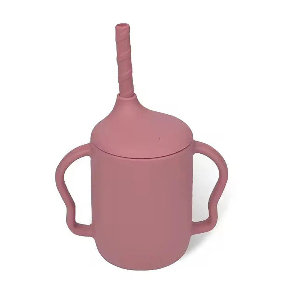 Kids' Food-Grade Silicone Straw Cup | Spill-Proof 350ml