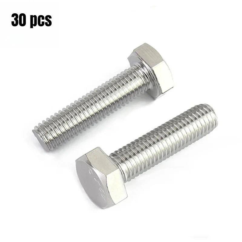 DIN933 M4 External Hex Head 304 Stainless Steel Screw A2-70 Hexagon Cap Bolt Hexagonal Shape Screw bolt Peaceful Pleasures Health and Wellness 30pcs M4 16mm