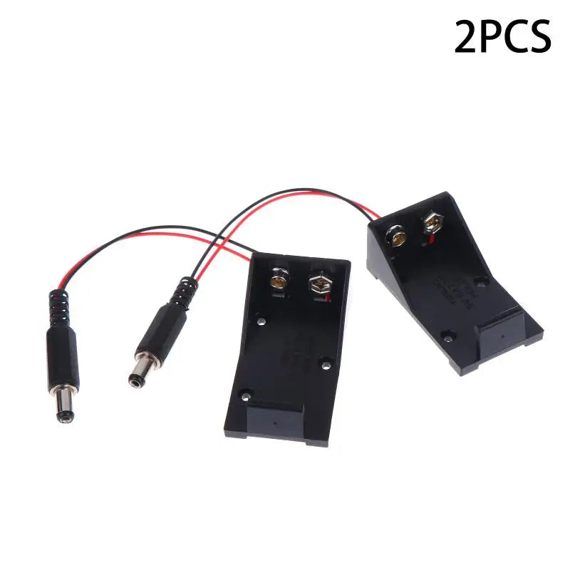2Pcs/pack 9V Battery Clip Holder Case Box With Wire Leads DIY Interface Accessories Peaceful Pleasures Health and Wellness