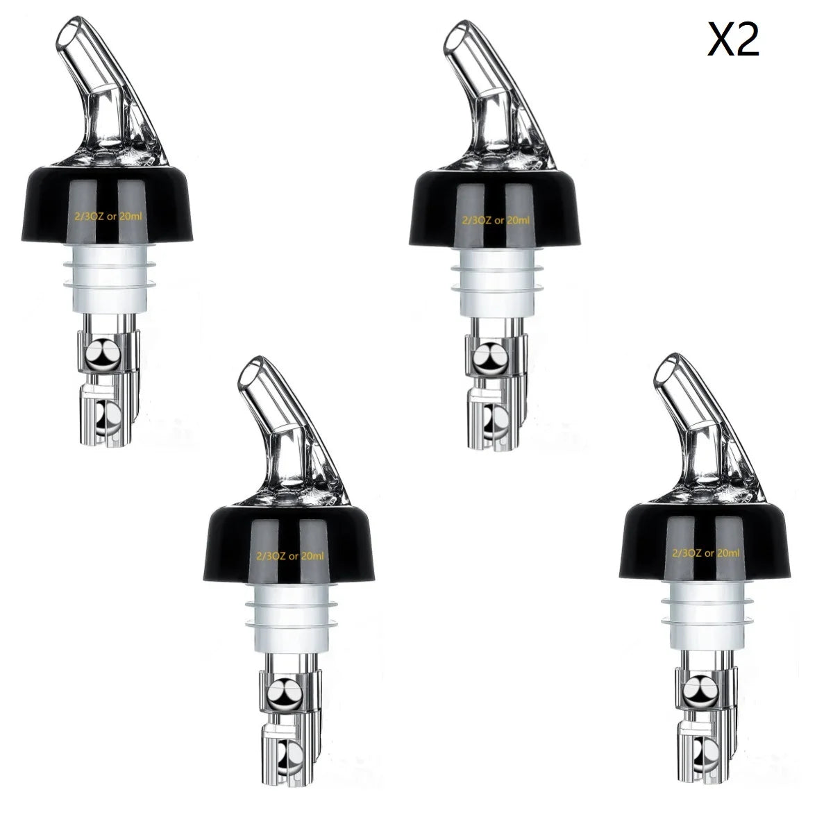 4 Different Measured Bottle Pourer Spouts Liquor Pourers Quick Shot Spirit Driinks Wine Cocktail Whiskey Dispenser Bartender Peaceful Pleasures Health and Wellness 8PCS 20ml