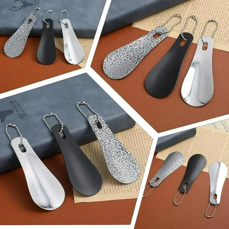 Vintage Mini Metal Shoehorn | Keychain Travel Shoe Helper Keychain Shoehorn Peaceful Pleasures Health and Wellness
