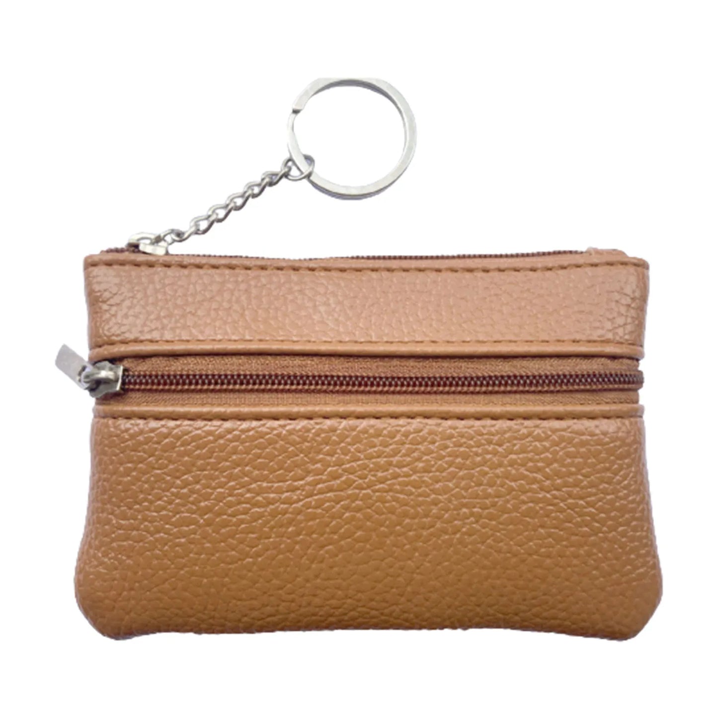 Women PU Leather Coin Wallet Portable Comfortable Coin Purse with Loop Gift for Birthday Christmas Day Peaceful Pleasures Health and Wellness Caramel Color