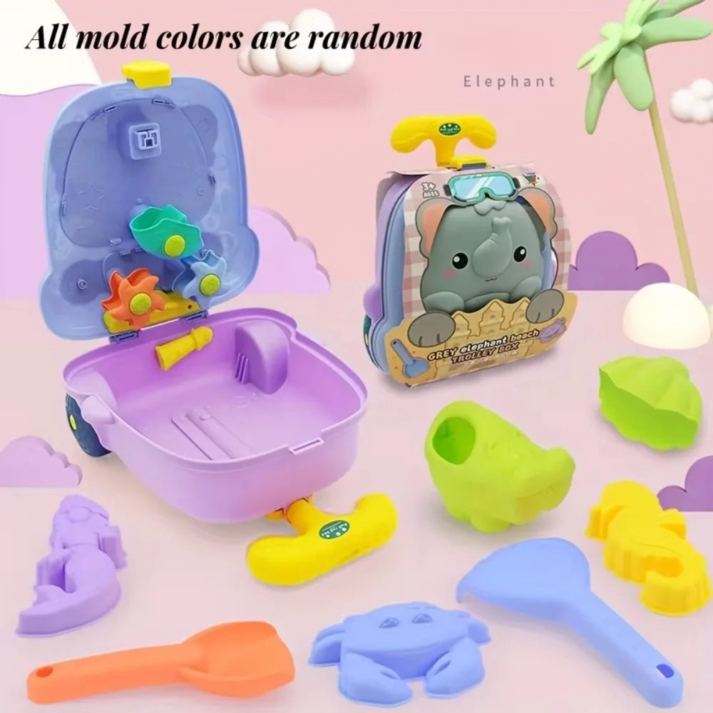 Beach Sand Toys Set for Toddlers | Animal Molds & Whale Case