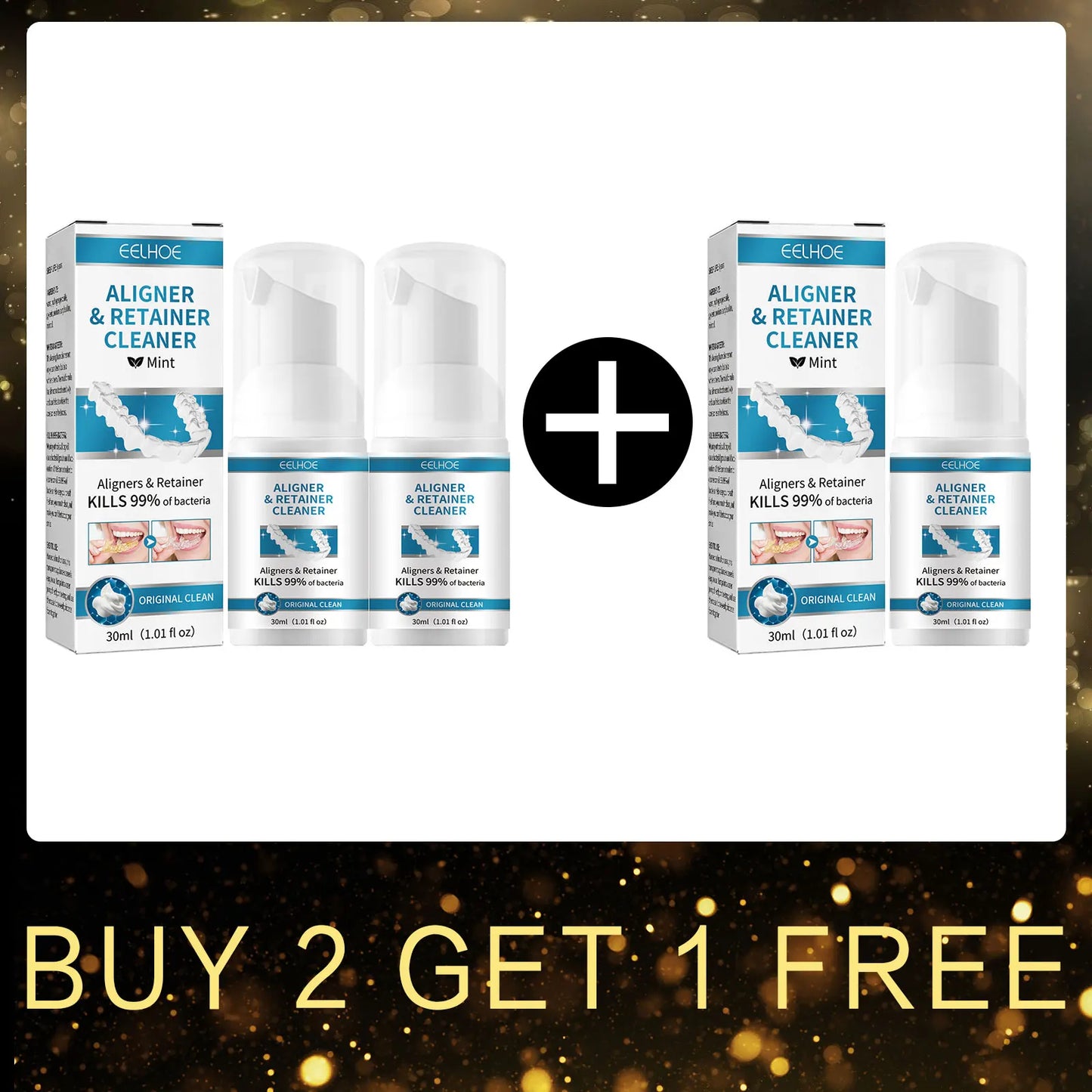 EELHOE Denture & Retainer Cleaner – Plaque & Odor Remover 30ml