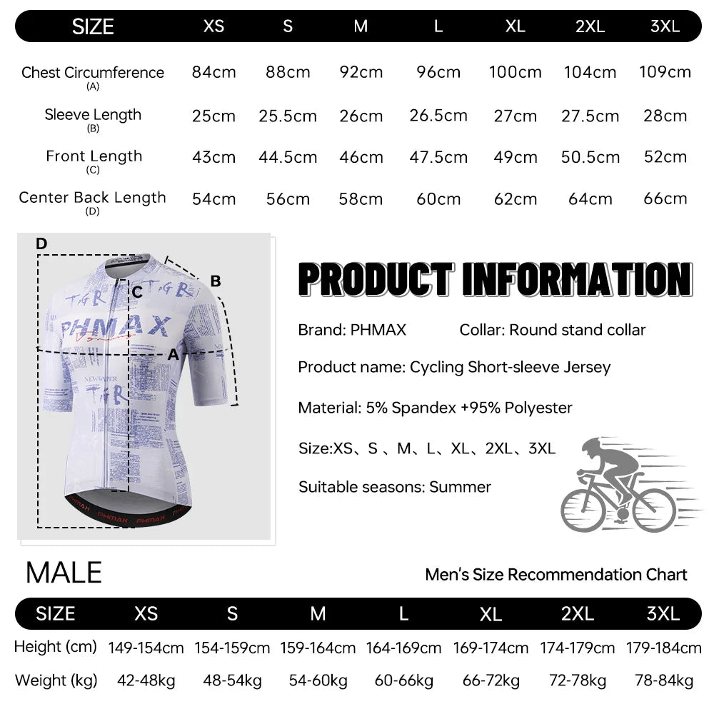 PHMAX Women's Cycling Jersey Short Sleeve Quick Dry 3 Pockets