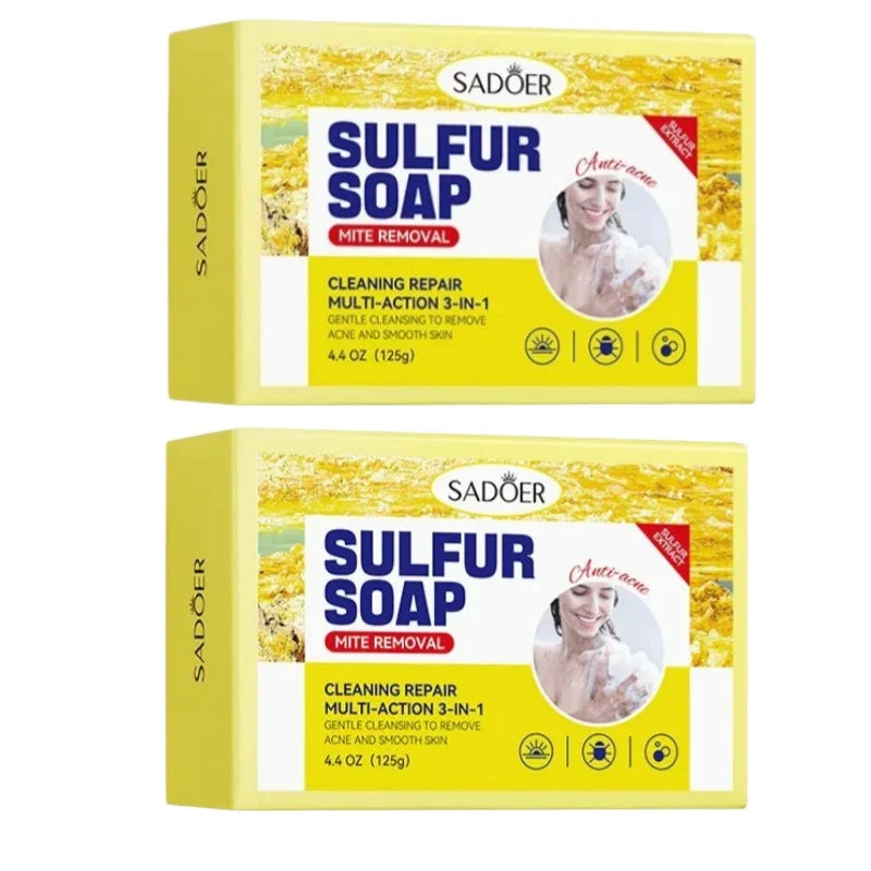 Sadoer Sulfur Cleansing Soap – Face & Body Moisturizing Bar