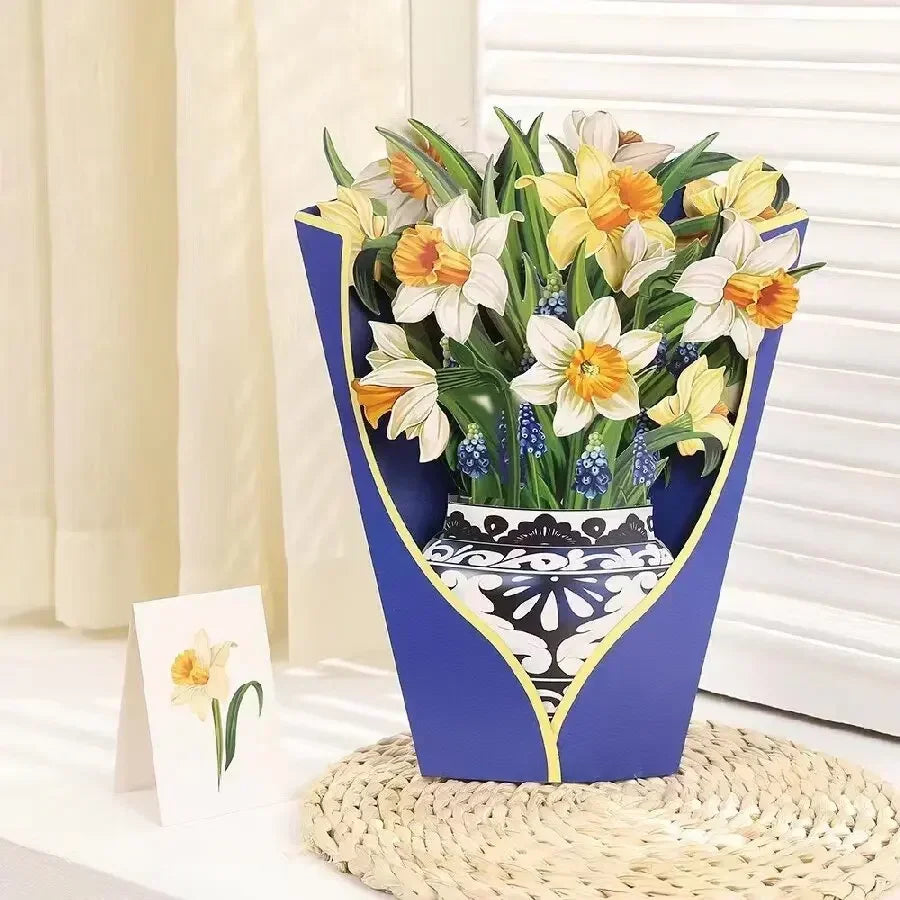 3D Pop-Up Paper Flower Bouquet Card | Valentine's Mother's Day
