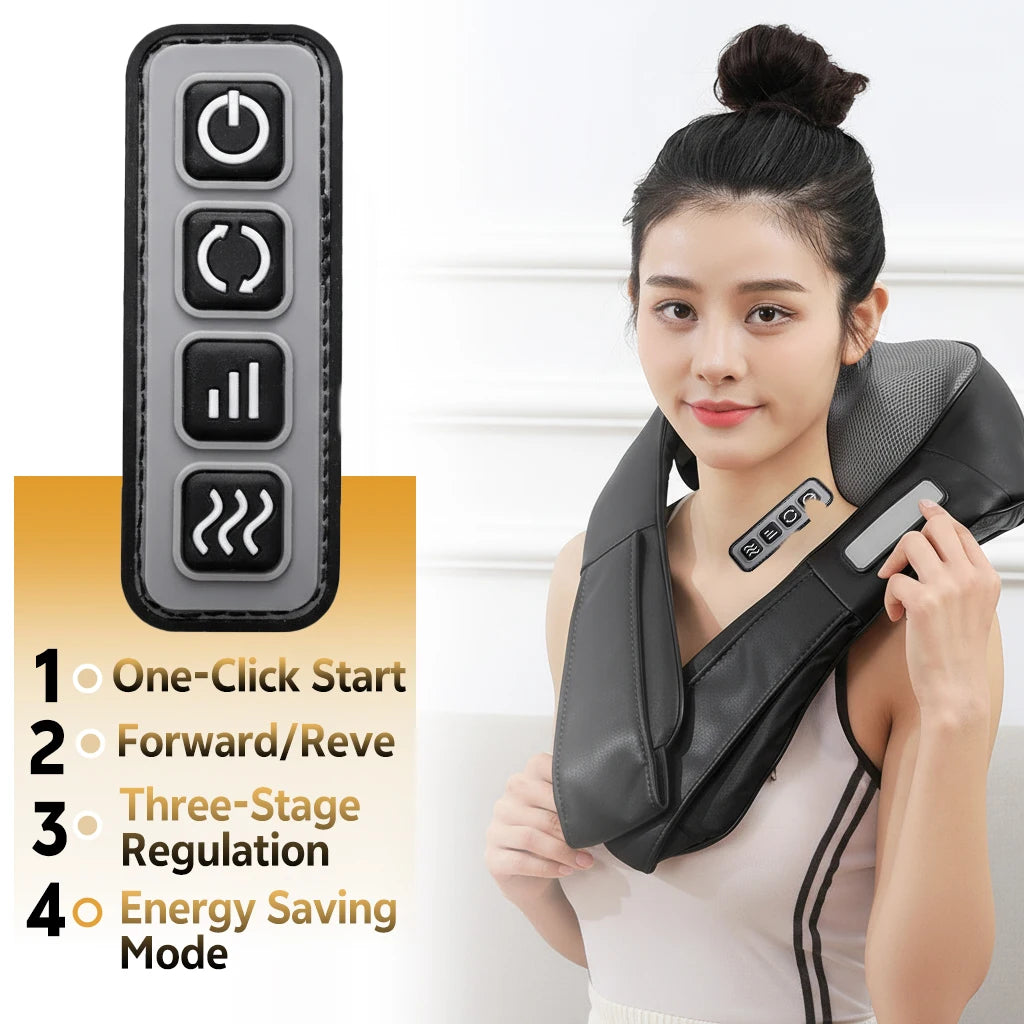 1 Warm Compress Massage Neck and Shoulder Massager, Designed for Kneading Massage of the Neck, Back, Shoulders, Waist, Legs, and Feet, Is an Ideal Gift for Men, Women, Moms, and Dads Peaceful Pleasures Health and Wellness