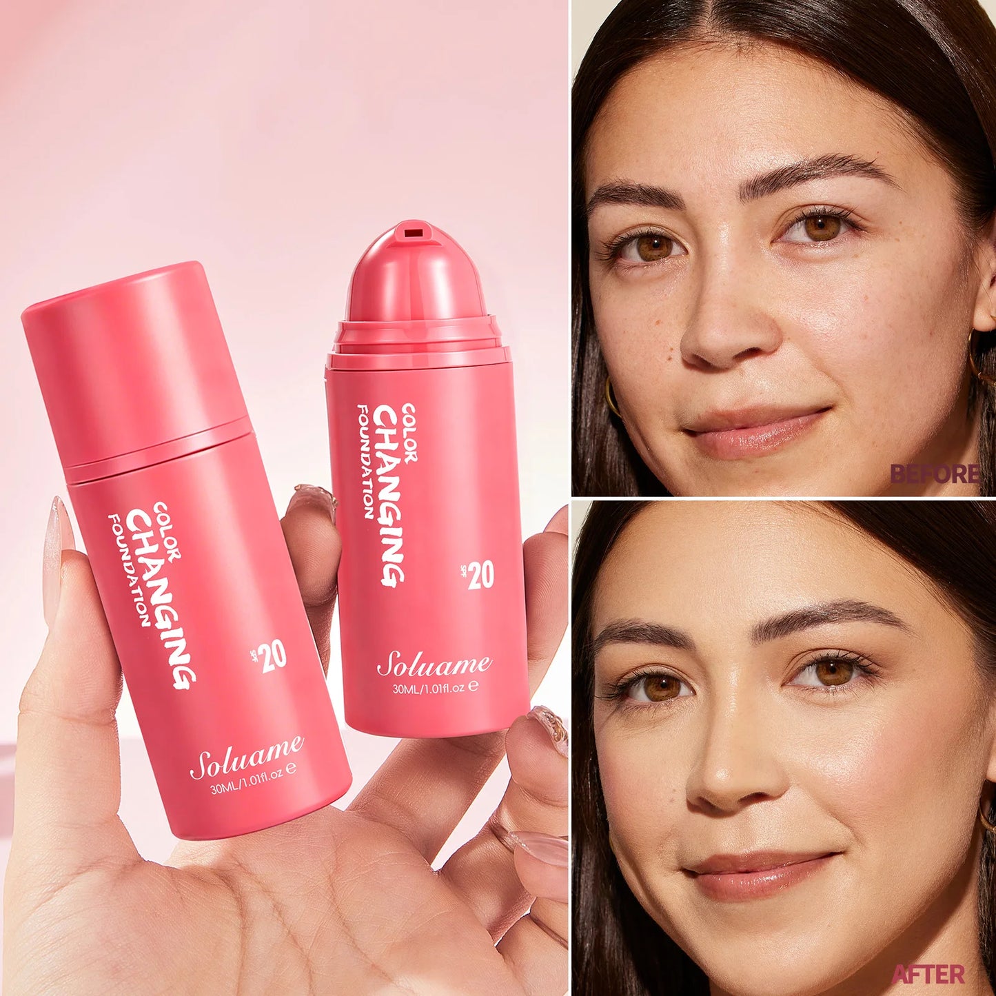 Color Changing Foundation SPF 20 | Self-Adjusting Coverage Peaceful Pleasures Health and Wellness