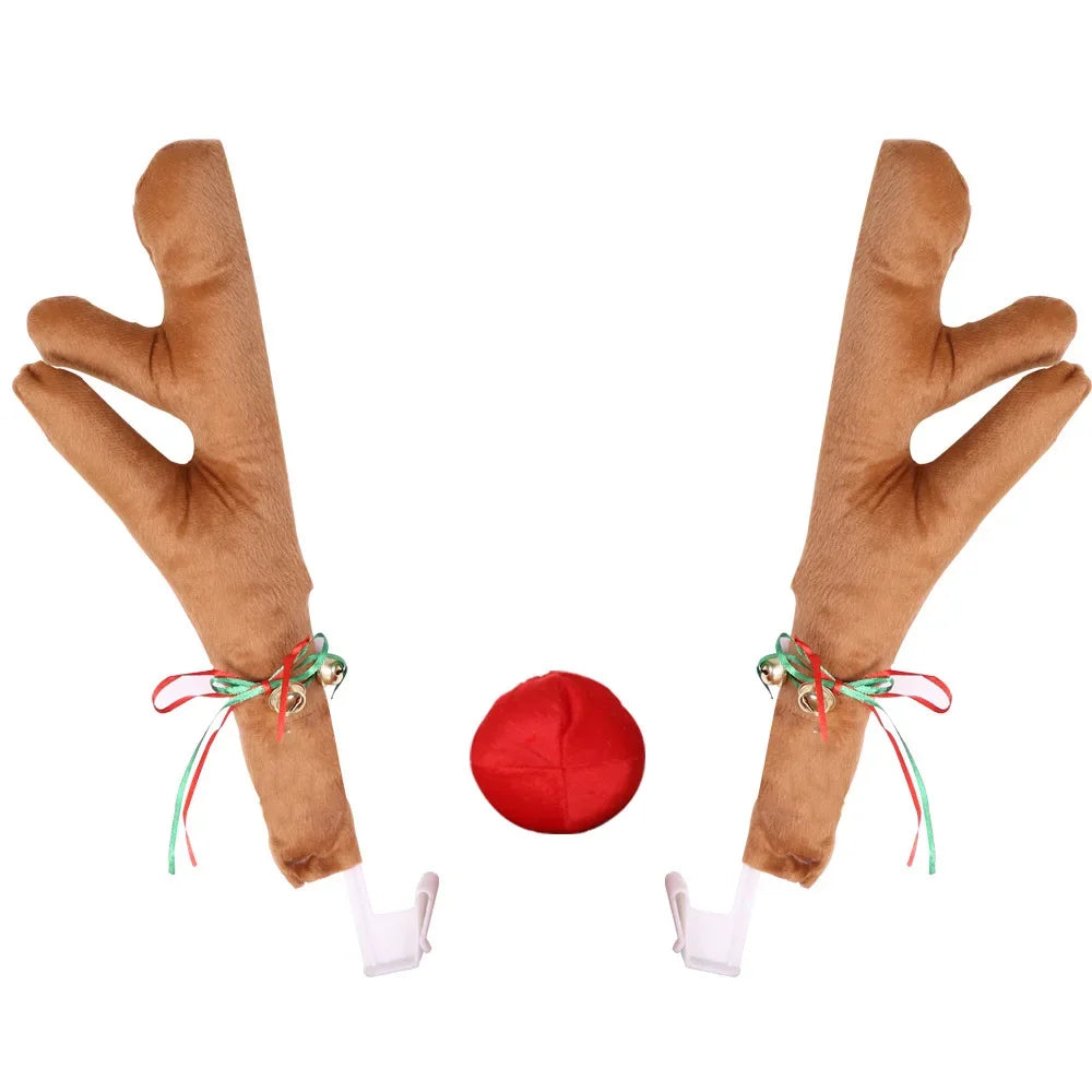 Christmas Reindeer Car Decoration Kit – Antlers, Nose & Tail