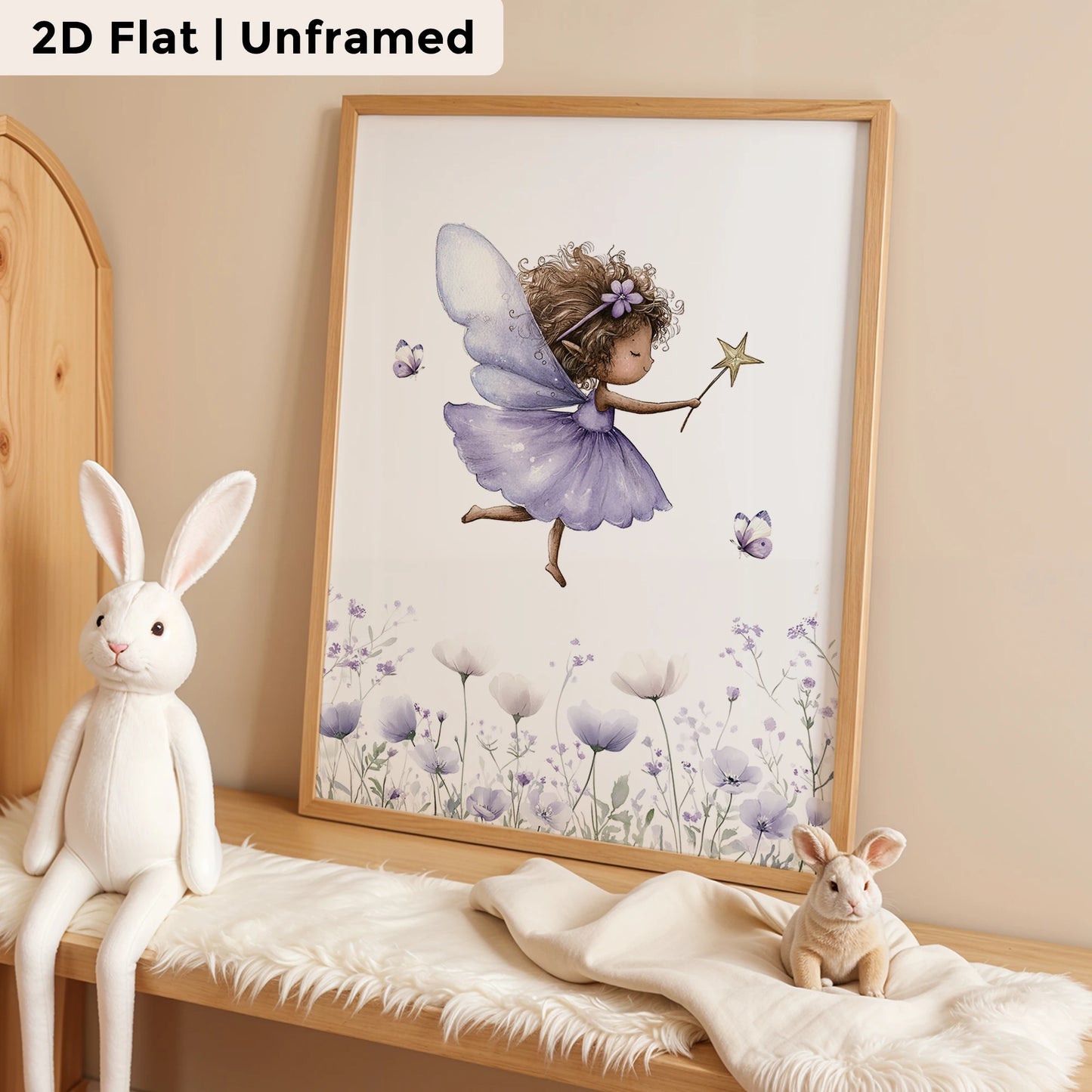3-Piece Purple Fairy Canvas Wall Art | Kids Room & Bedroom Decor