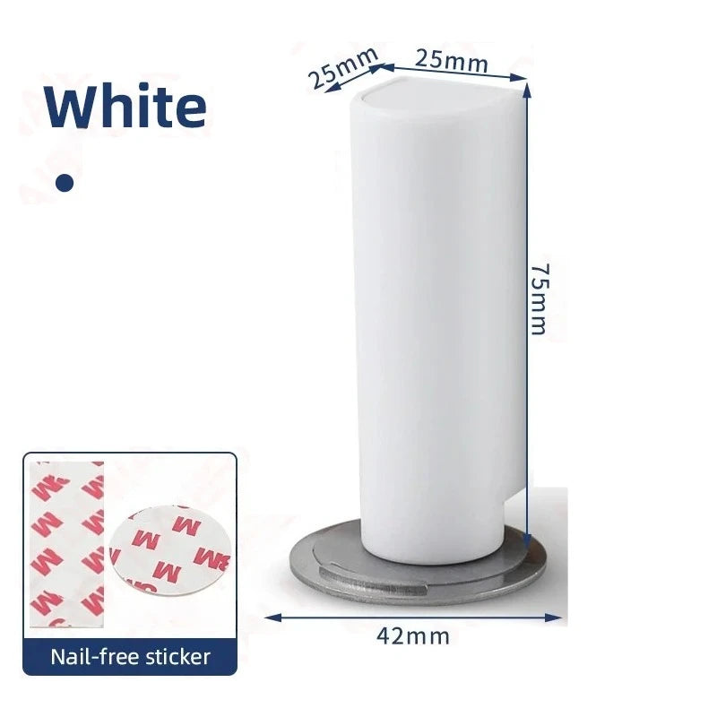 Magnetic Door Stopper Stainless Steel Heavy Duty Door Stop Black Nail-free Door Suction Door Holder Door Hardware Peaceful Pleasures Health and Wellness WHITE