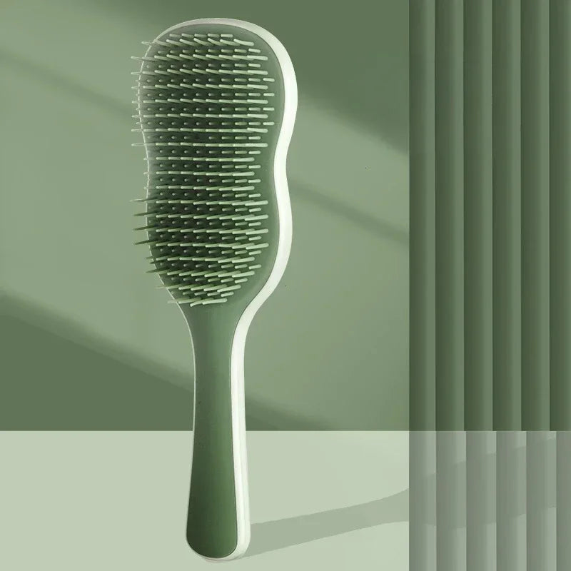 Detangling Hair Comb – Scalp Massage & Blow-Dry Brush Hair Styling Comb Peaceful Pleasures Health and Wellness green