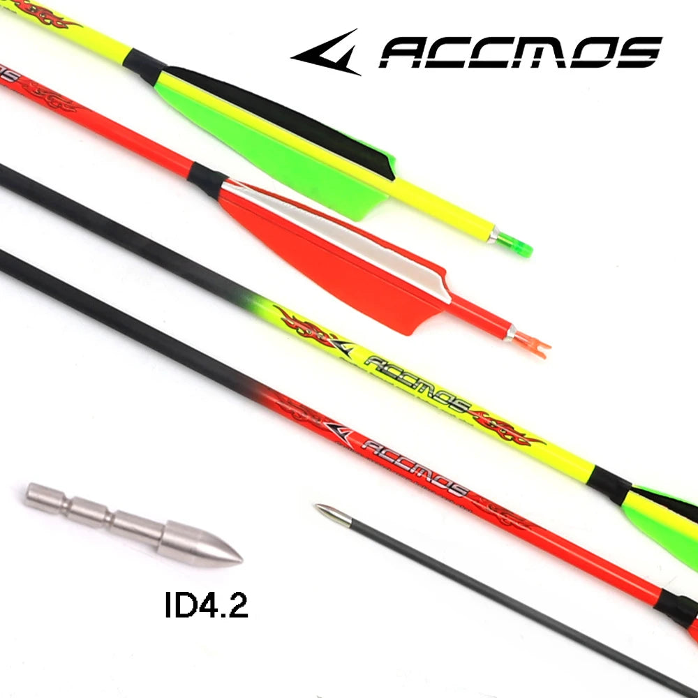 ACCMOS ID4 2 6 Pure Carbon Arrow Archery Spine 340 1000 Shaft