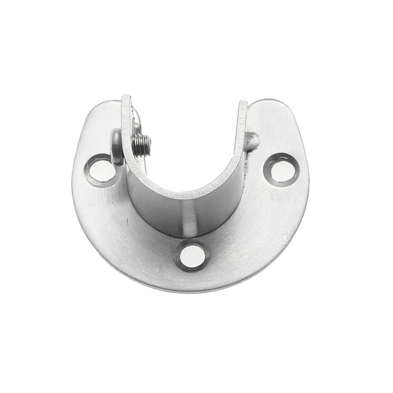 1Pc Stainless Steel Flange Seat Wardrobe Hanger Rod Tube Hook Fixed Support Bracket Seat Fixing Hardware Accessories Curtain Rod Peaceful Pleasures Health and Wellness Silver 19mm