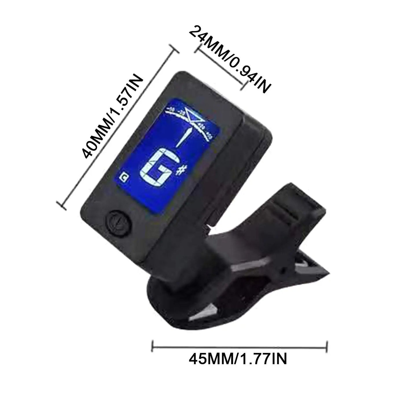 Clip-On Chromatic Tuner – Guitar, Ukulele, Bass & Violin