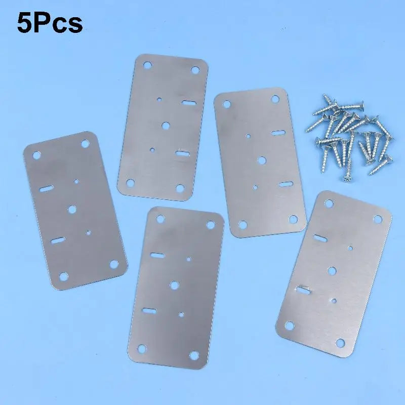 New Cabinet Hinge Repair Plate Kit For Home Kitchen Cabinets Furniture With Holes Stainless Steel Door Hinge Mounting Plate Peaceful Pleasures Health and Wellness B