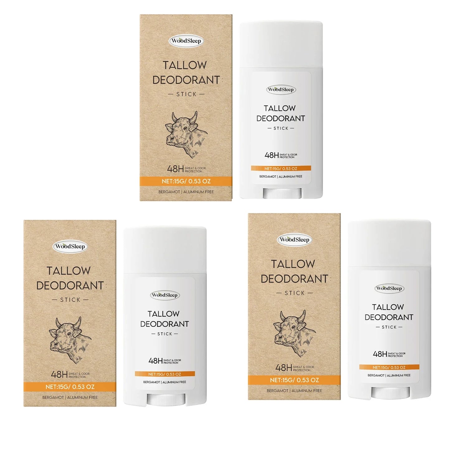 WOODSLEEP Tallow Deodorant Stick – Unisex Antiperspirant 15g