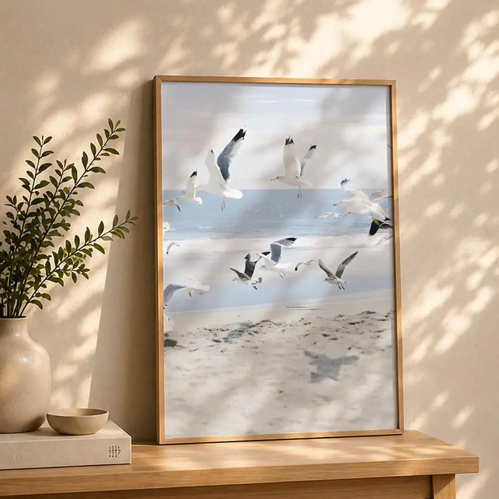 Scenery B-Beach Sea OceanS Poster HD Self Adhesive Waterproof Wall Art Ideal for Home Office Dorm Bedroom Great Gift Peaceful Pleasures Health and Wellness