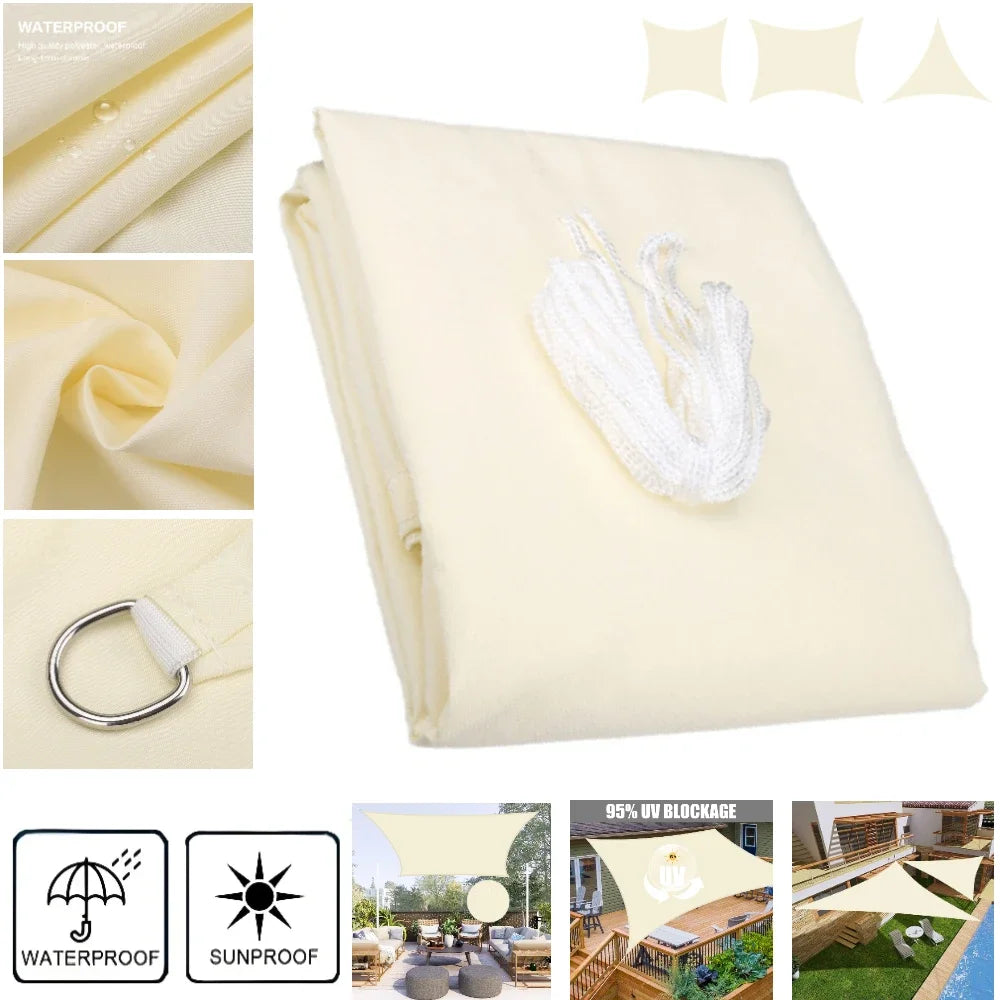 Waterproof Sun Shade Sail | 10 Sizes UV Block Outdoor Canopy