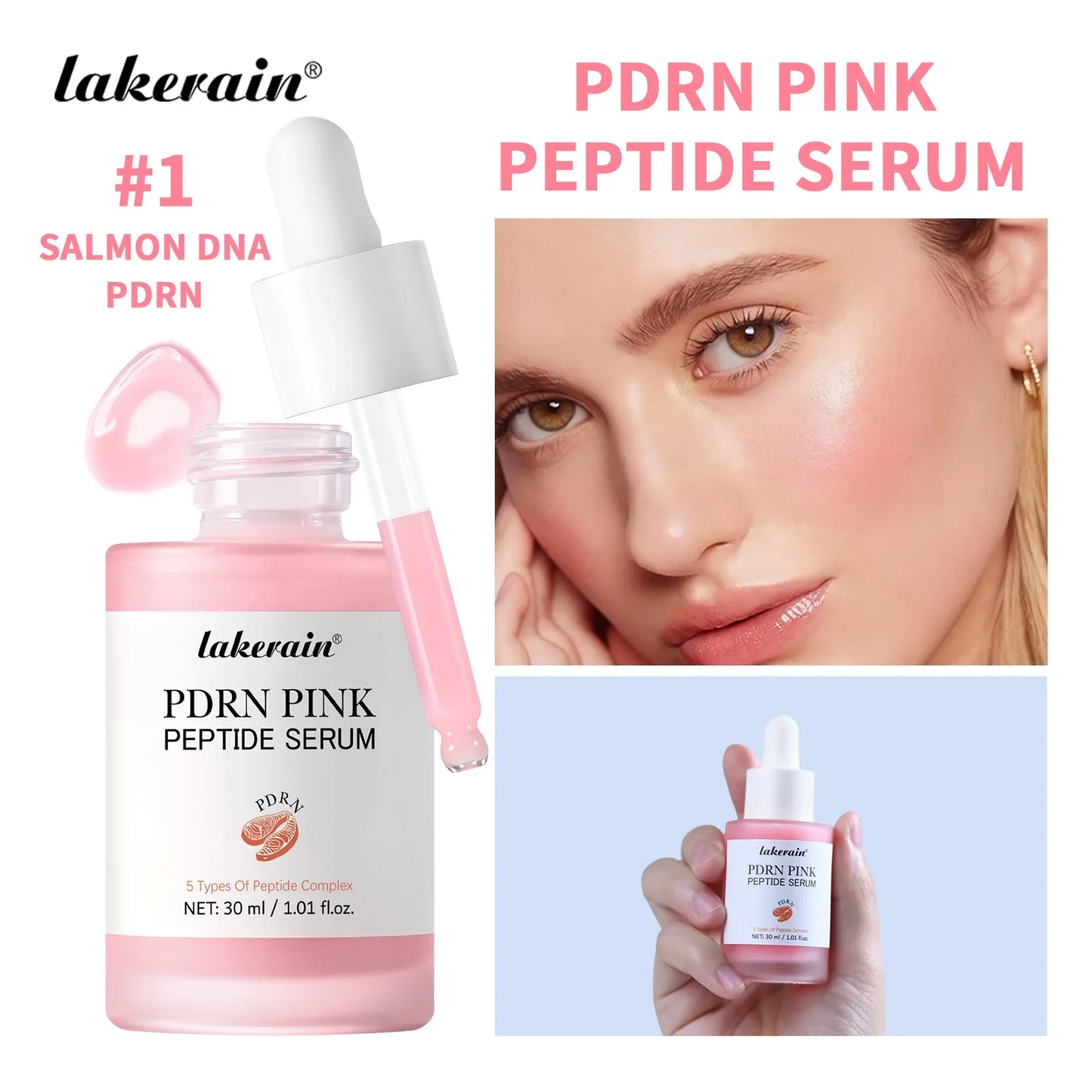 Salmon PDRN Pink Peptide Facial Serum – Glow & Hydration 30ml