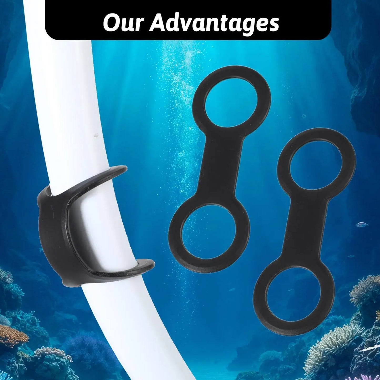 Silicone Snorkel Keeper Clip Quick Release Double-Ring Flexible Retainer for Snorkeling Swimming Beach Vacation Water Activities Peaceful Pleasures Health and Wellness