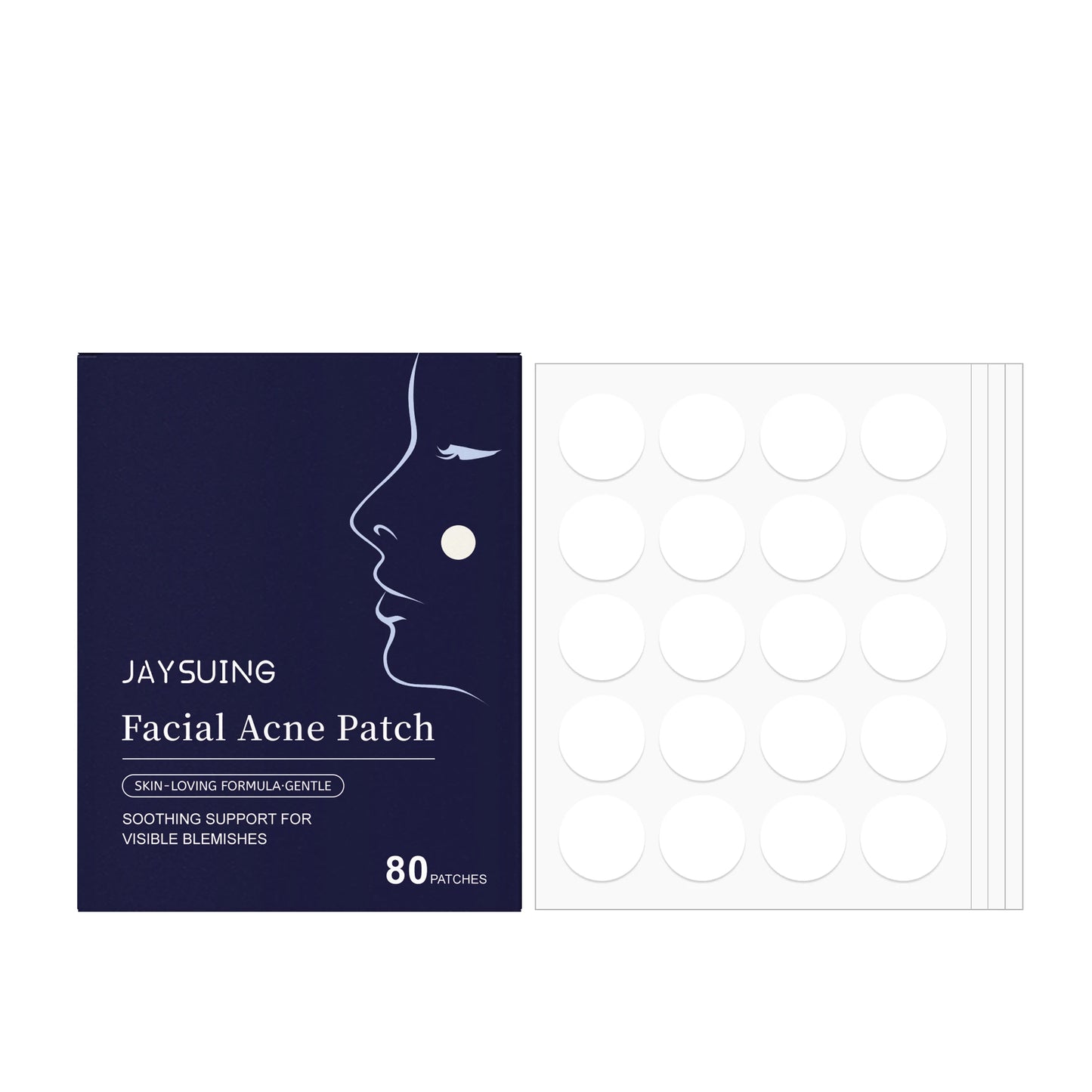 80Pcs Facial Acne Patches Salicylic Acid Invisible Spot Treatment for Pimples Gentle Care for Sensitive Skin Day Night Use Peaceful Pleasures Health and Wellness 1Box