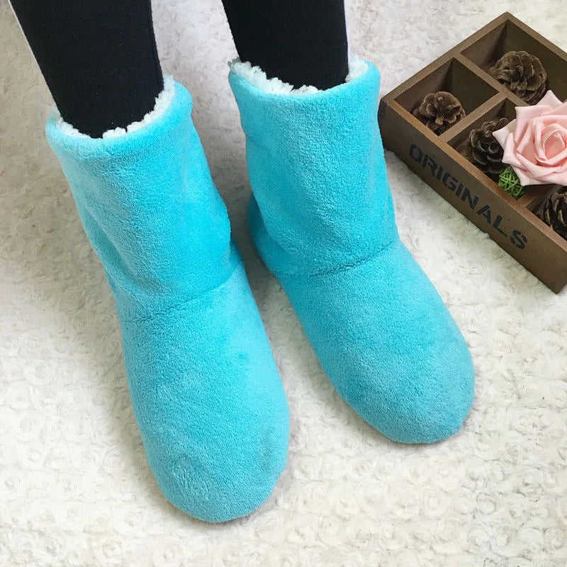 Women's Plush Sock Boots – Warm Furry Indoor Slippers