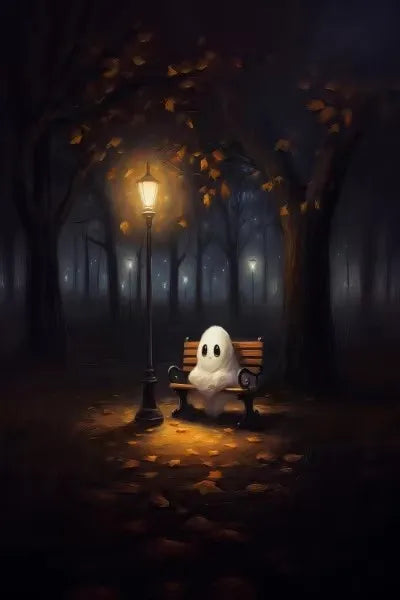 Halloween Cute Ghost Forest Canvas Poster | Wall Art Décor