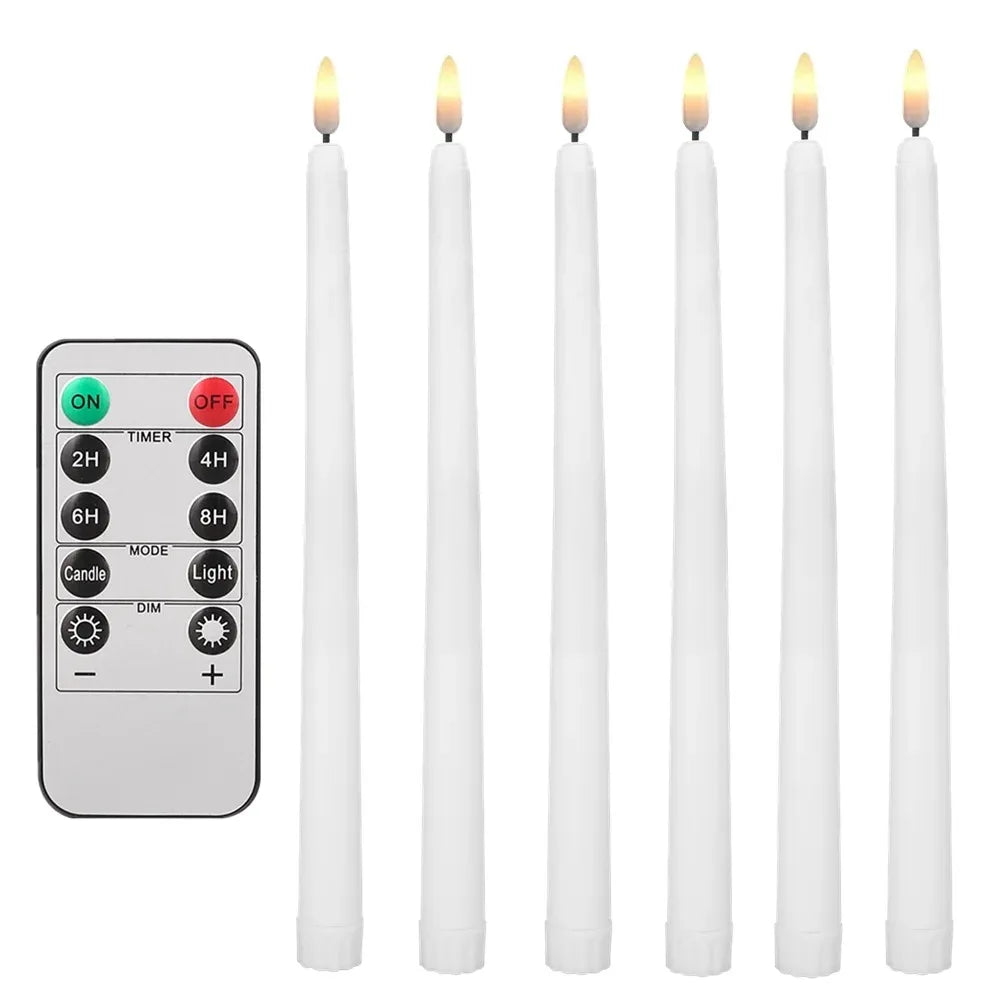 Flameless Flickering Taper Candles Without Remote Control Timer