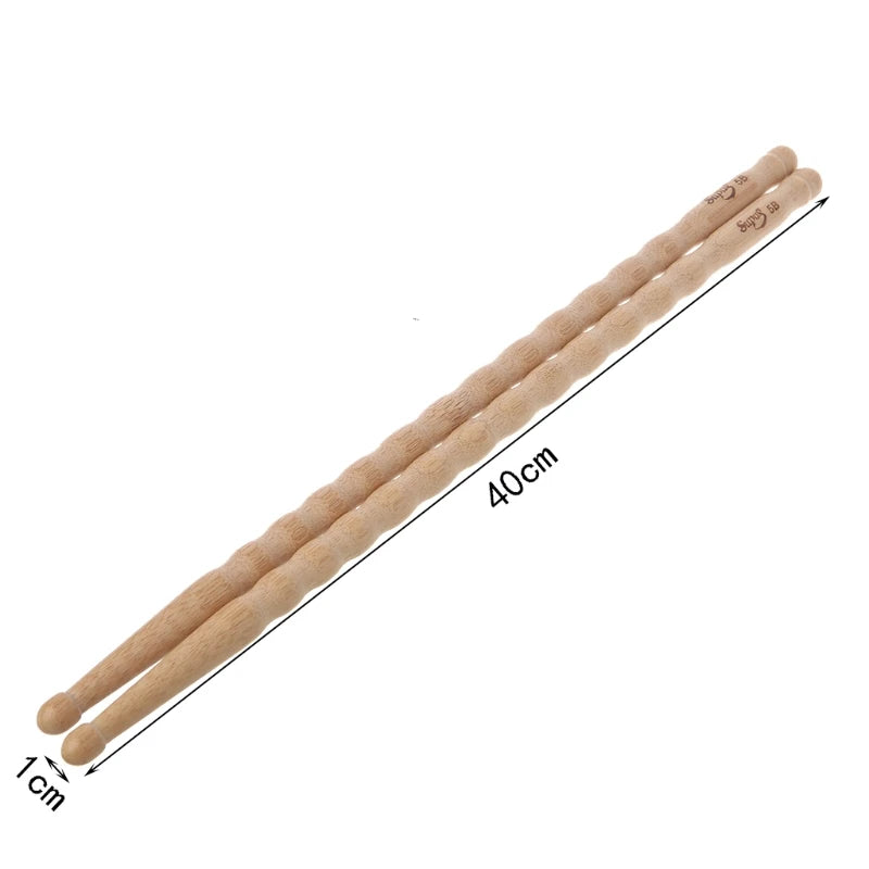 1 Pairs Wavy Pattern Bamboo Drumsticks 5A 5B 6A Drum Stick Durable
