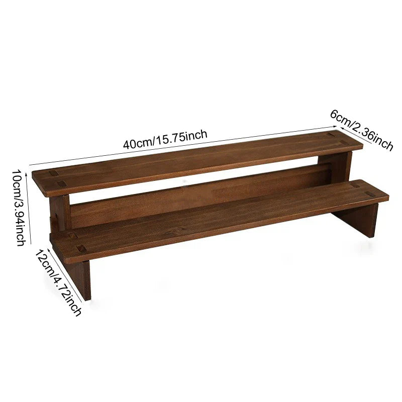 Wooden Multi-Tier Jewelry & Figurine Display Stand | 2–5 Layers