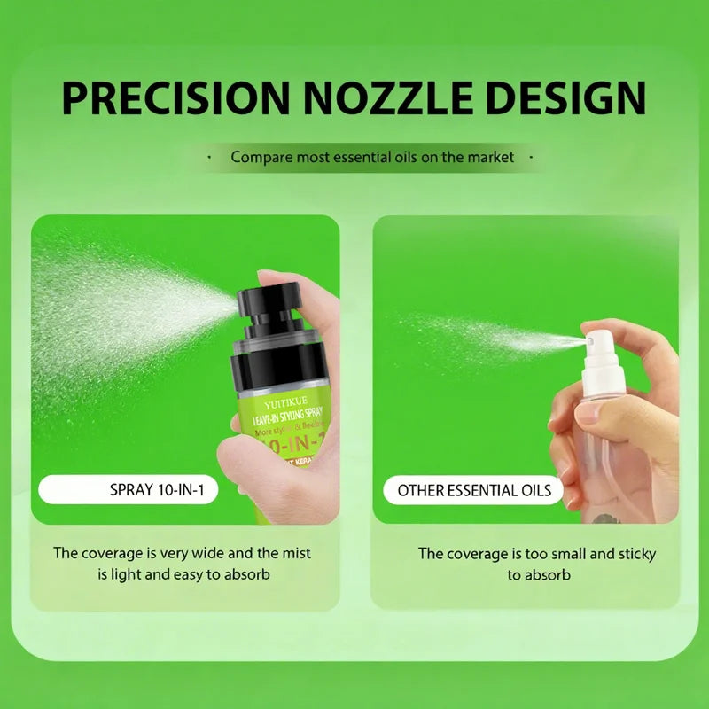 10-in-1 Plant Keratin Leave-In Spray 100ml for Smooth Manageable Hair Heat Protection Frizz Control Moisturizing Shine Peaceful Pleasures Health and Wellness