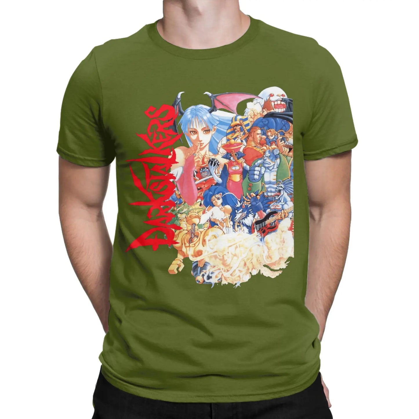 Men's T-Shirt Darkstalkers Humor 100% Cotton Tee Shirt Short Sleeve Characters T Shirt Round Collar Clothes Printed Peaceful Pleasures Health and Wellness