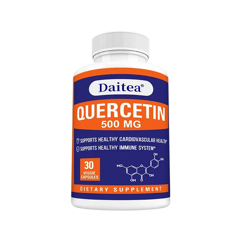 Daitea Quercetin 500mg 120 Veggie Capsules Supplement - Non-GMO - Gluten Free - Supports Overall Health & Well Being Peaceful Pleasures Health and Wellness 30 count-1 bottle