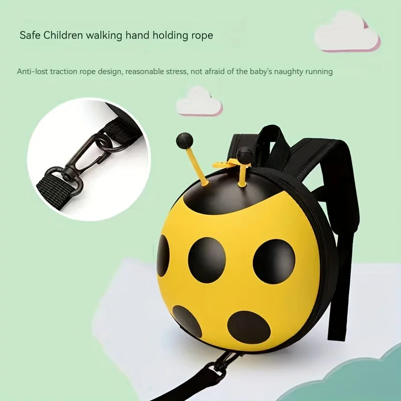 Cute Ladybug Kids Backpack for Toddlers 1-3 Years - Lightweight High Quality & Dirt-Resistant Anti-Loss Design with Adjustable Peaceful Pleasures Health and Wellness Yellow-Anti-lost Rop