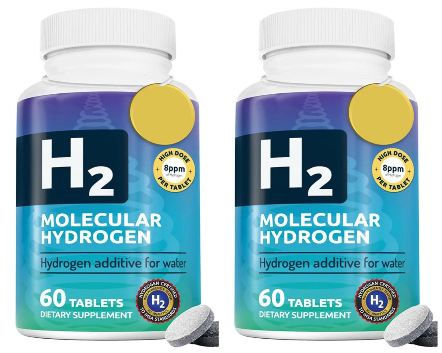 Molecular Hydrogen Tablets 8ppm H₂ + Magnesium | 60 Tablets
