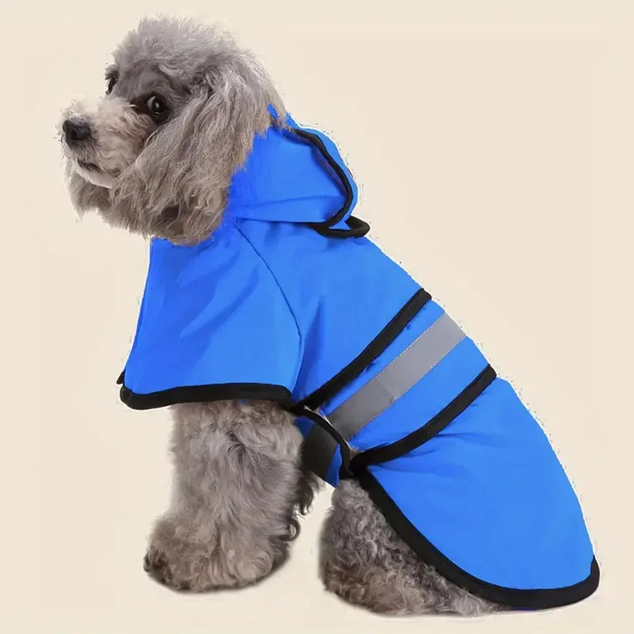 Keep Your Pet Dry And Comfortable - Adjustable Waterproof & Windproof Dog Raincoat! Peaceful Pleasures Health and Wellness Blue M