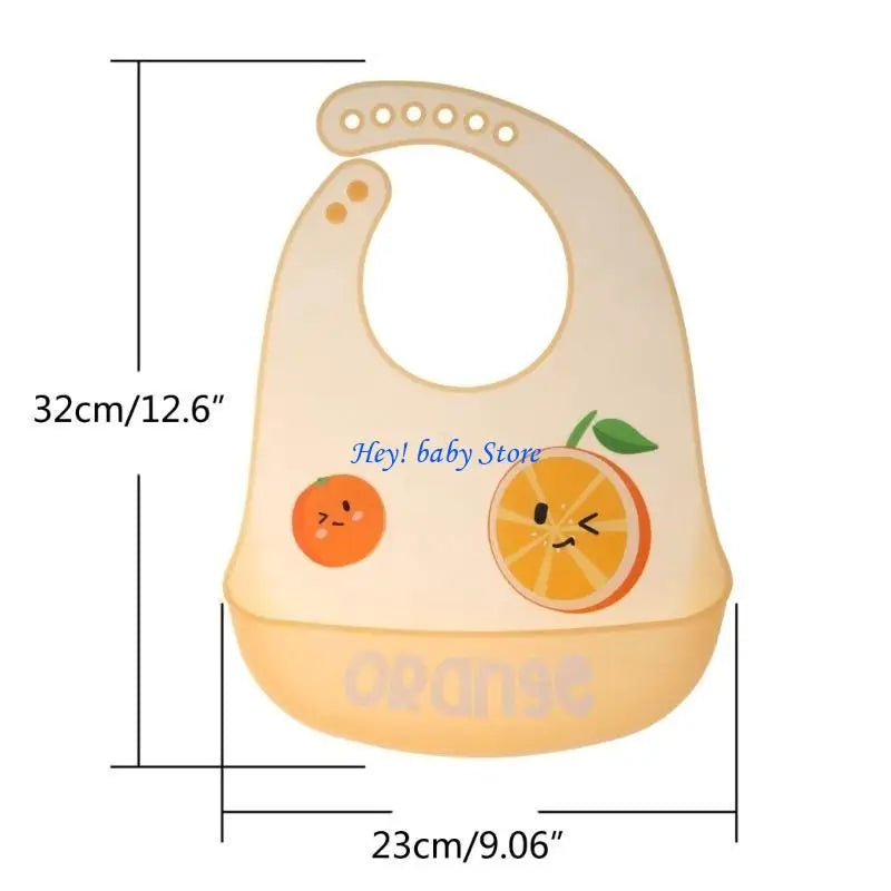 Waterproof Silicone Baby Bib | Cartoon, Adjustable 0–36 Months