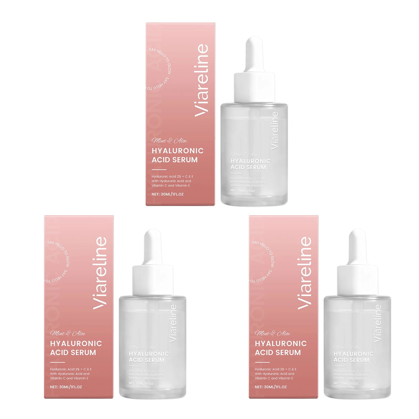 Hyaluronic Acid Facial Serum Hydrating Repair Firming Brightening Barrier Protection Fade Fine Lines Moisturizing Facial Serum Peaceful Pleasures Health and Wellness 90ml boxed