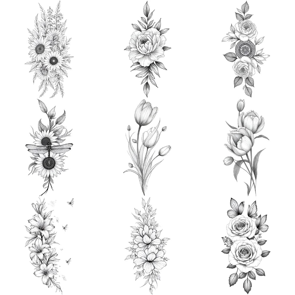 Waterproof Temporary Tattoo Stickers – Black Words & Feather