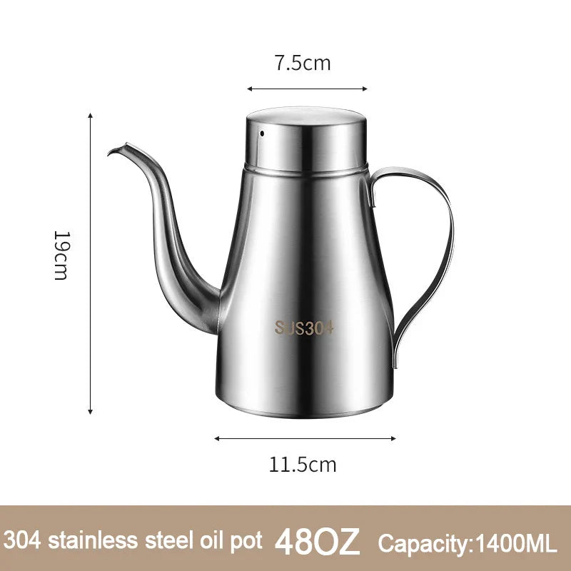 304 Stainless Steel Oil Dispenser Pot – Large Kitchen Oil Bottle