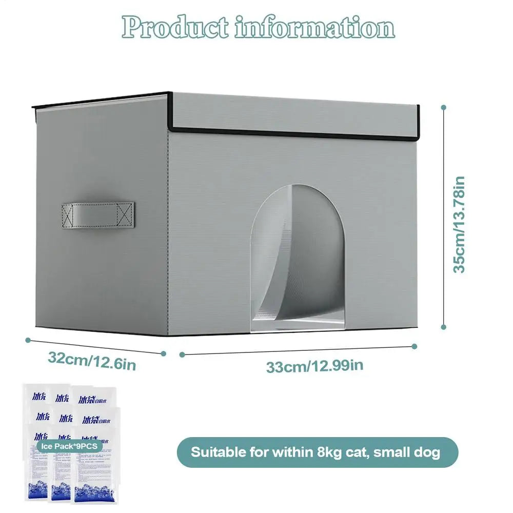 Cooling Cat House Portable Cat Air Conditioning House Cold Sleeping Enclosure Pet Supply for Travel Indoor Bedroom Outdoor Peaceful Pleasures Health and Wellness GRAY China Mainland