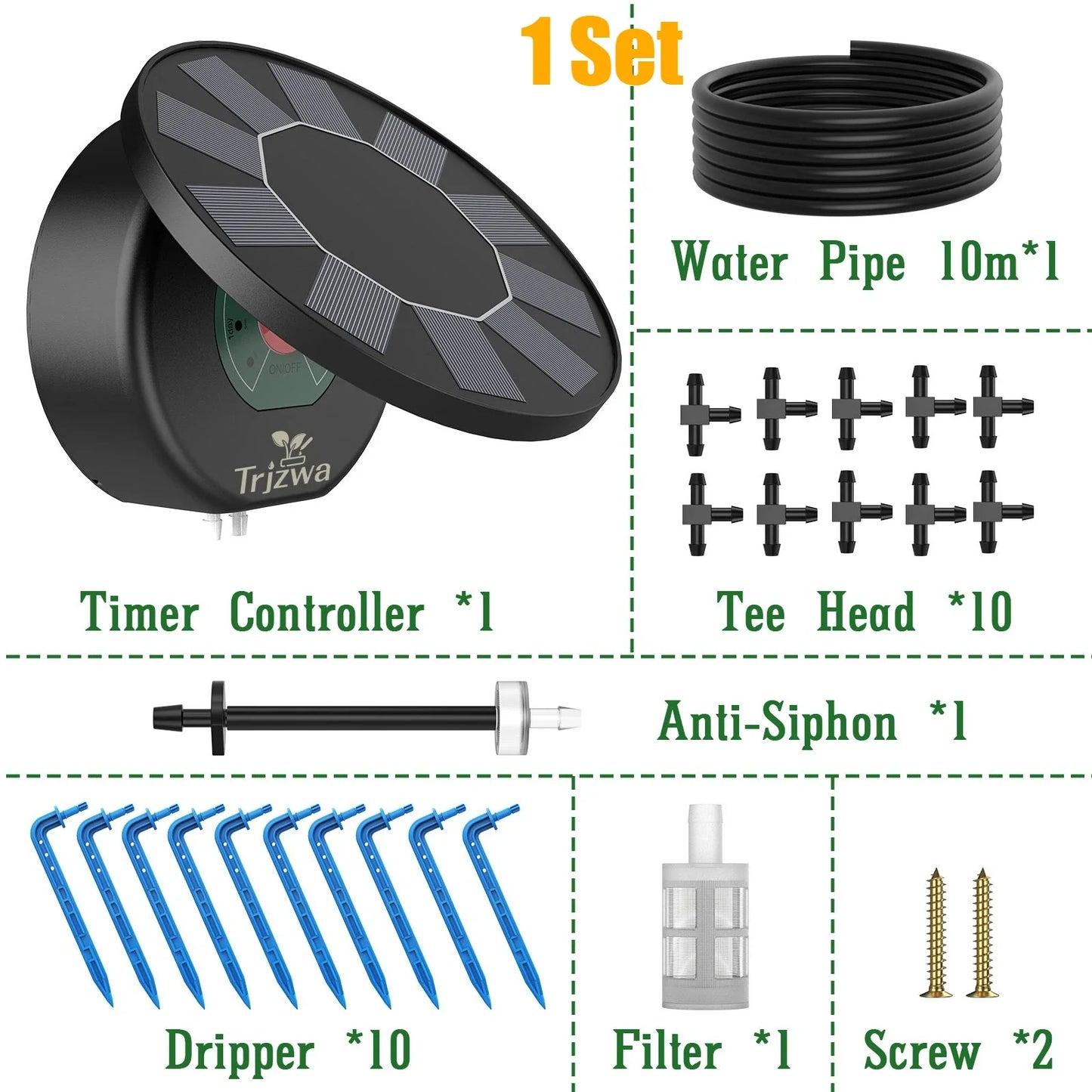 Solar Drip Irrigation System – Auto Plant Watering Kit & Timer